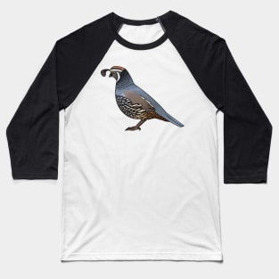 California quail bird cartoon illustration Baseball T-Shirt